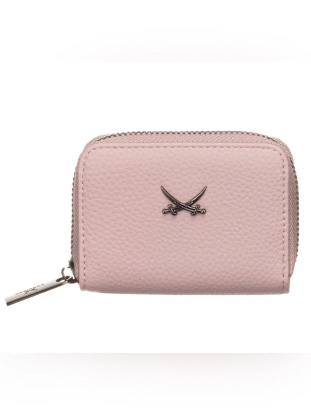 Sansibar Zip Wallet, signature crossed saber metal logo on front, rose/taupe